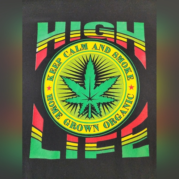 High Life Graphic T-Shirt with Leaf Design, sz XL (No Tag) - Picture 4 of 11